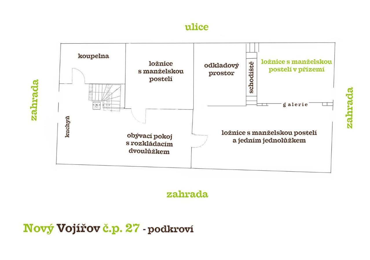 Chalupa Novy Vojirov Cp. 27 Nová Bystřice Exterior foto